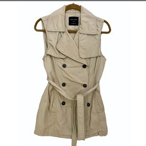 Love Tree Khaki Sleeveless Double Breasted Vest S